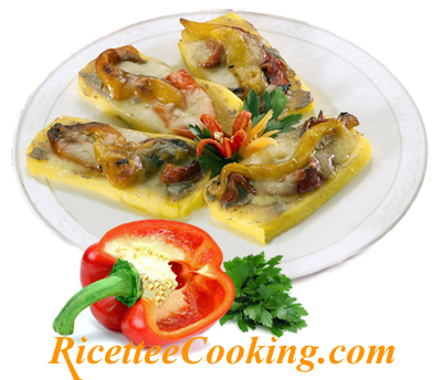 Crostini di polenta ai peperoni